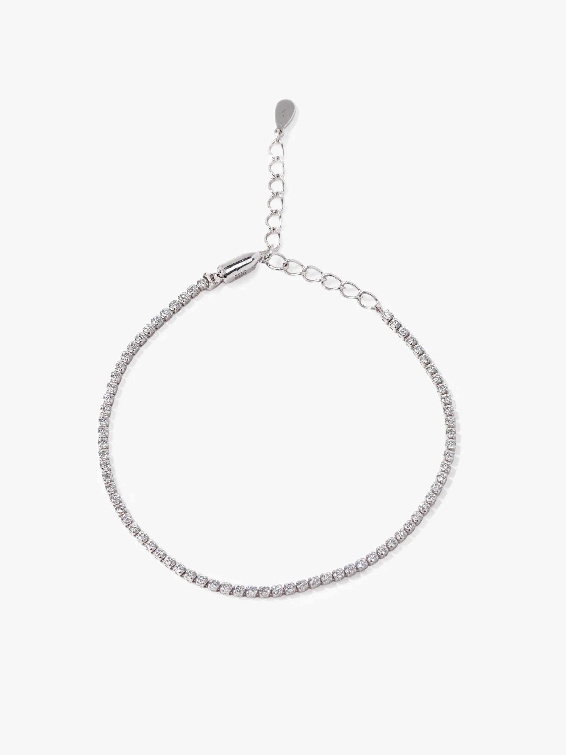 [Silk chain] ライン ブレスレット　1.5mmストーン