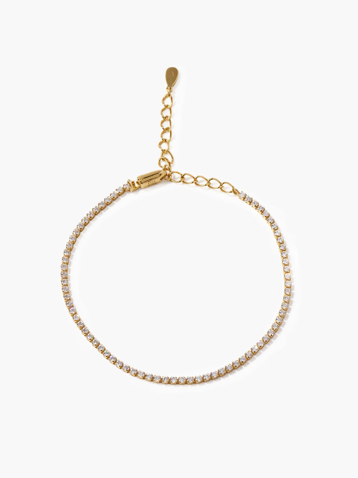 [Silk chain] ライン ブレスレット　1.5mmストーン