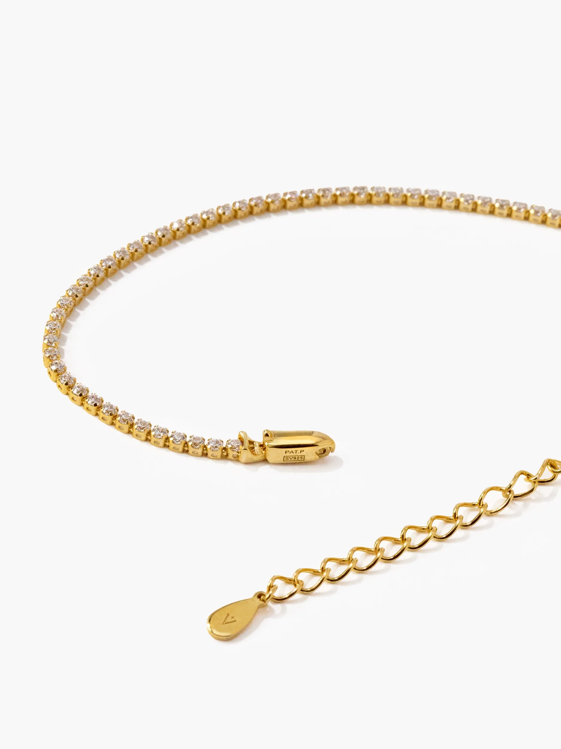 [Silk chain] ライン ブレスレット　1.5mmストーン