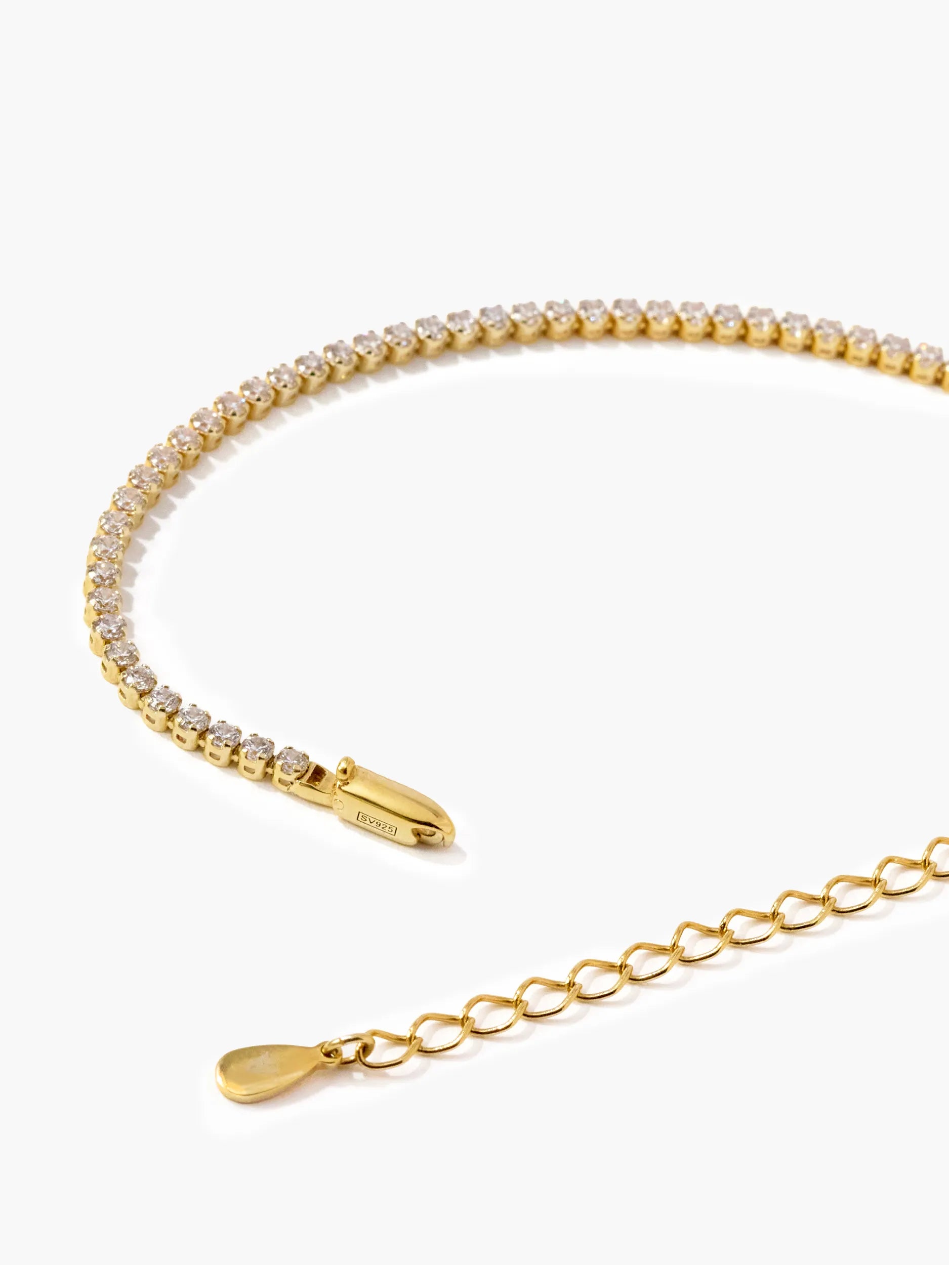 [Silk chain] ライン ブレスレット 1.75mmストーン
