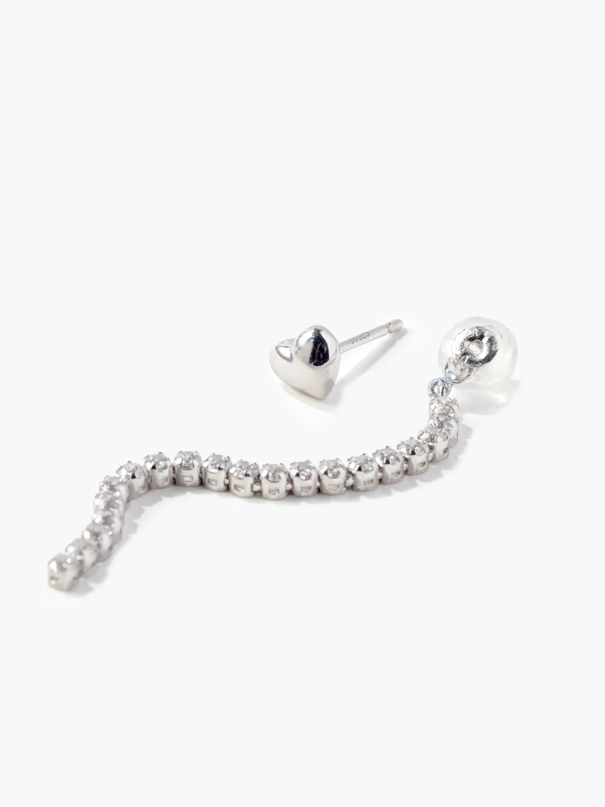 [Silk chain] ハートライン 2WAY ピアス