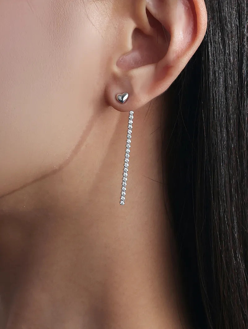 [Silk chain] ハートライン 2WAY ピアス