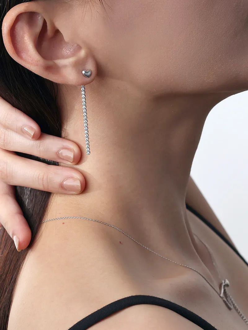 [Silk chain] ハートライン 2WAY ピアス