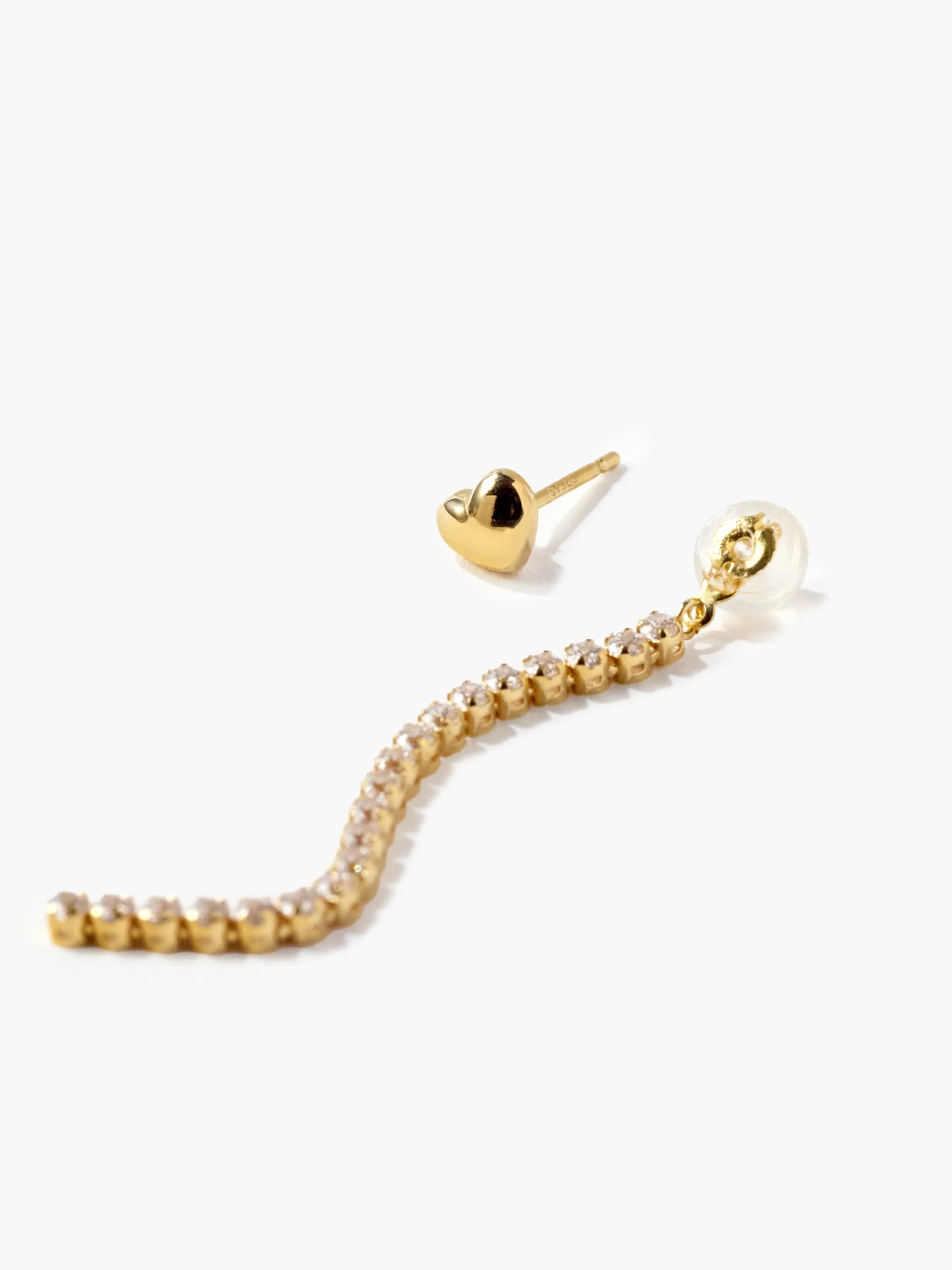 [Silk chain] ハートライン 2WAY ピアス