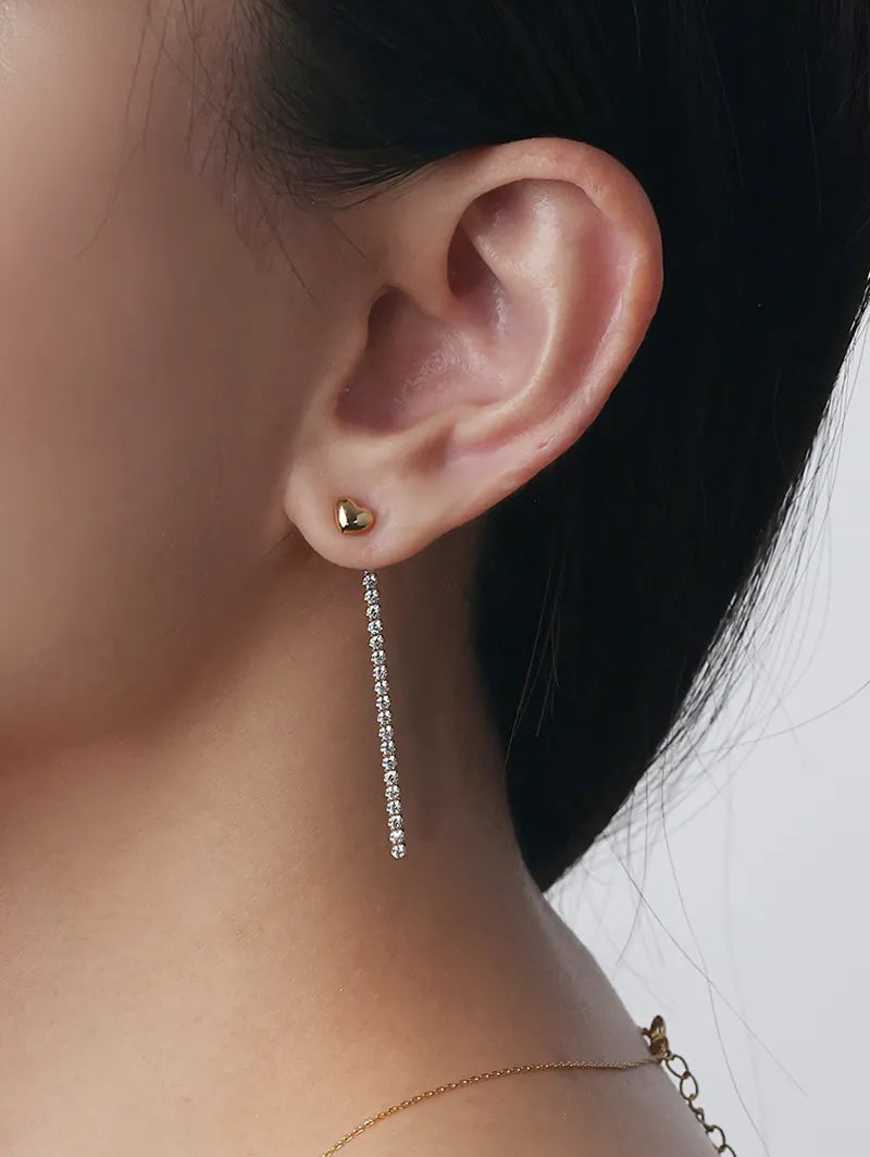 [Silk chain] ハートライン 2WAY ピアス