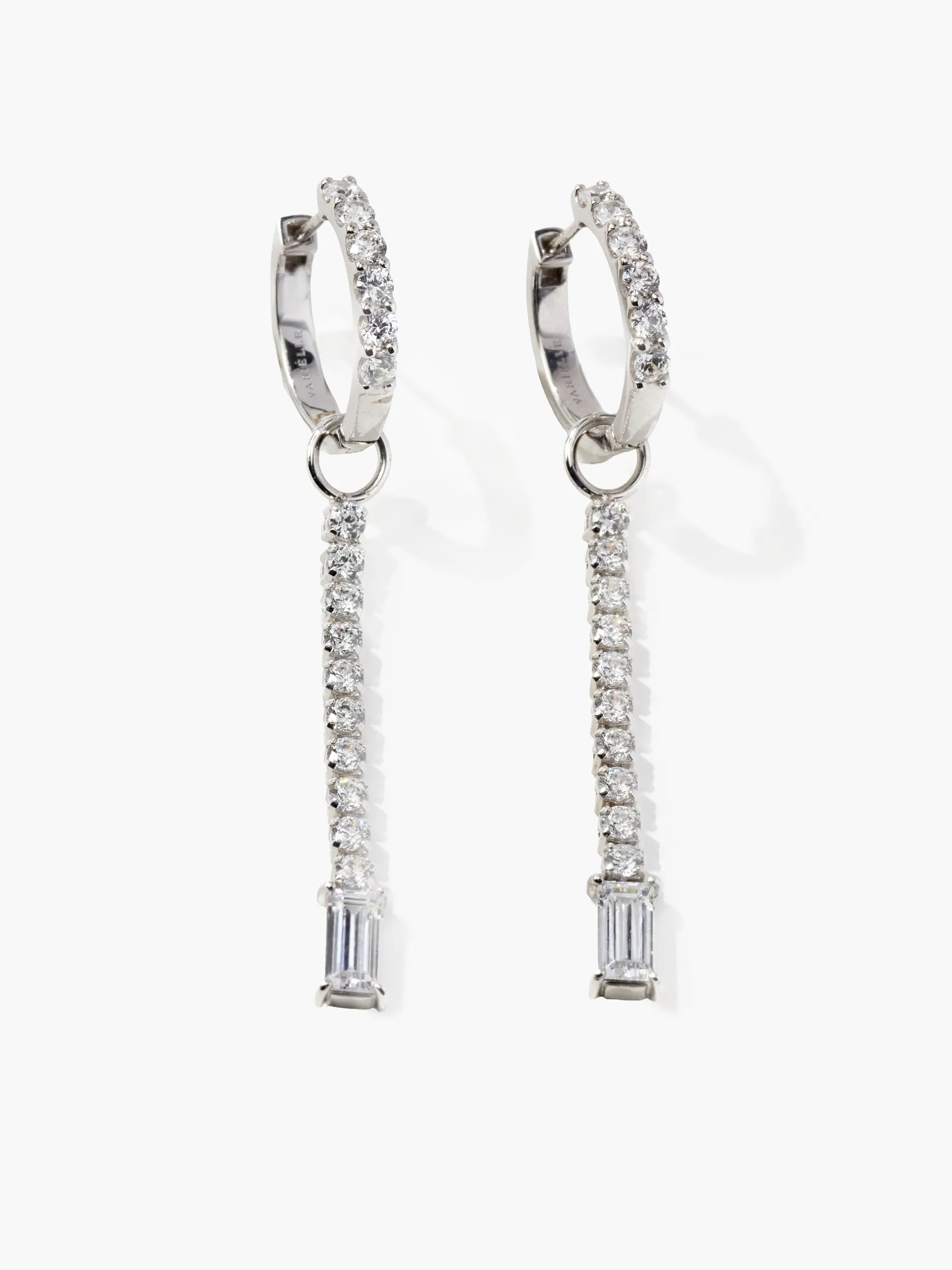 [Silk chain] バゲットカット 2way フープピアス