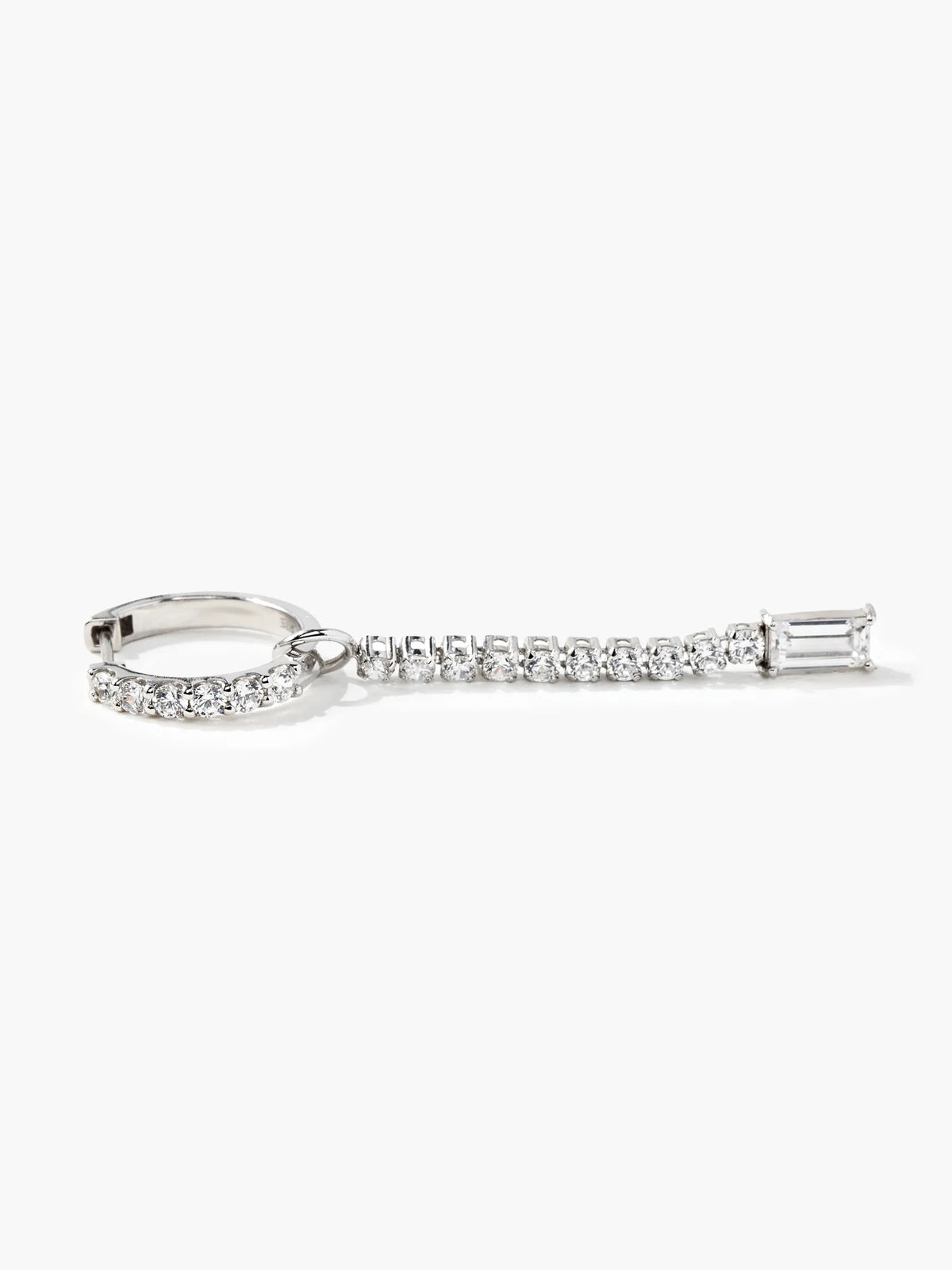 [Silk chain] バゲットカット 2way フープピアス