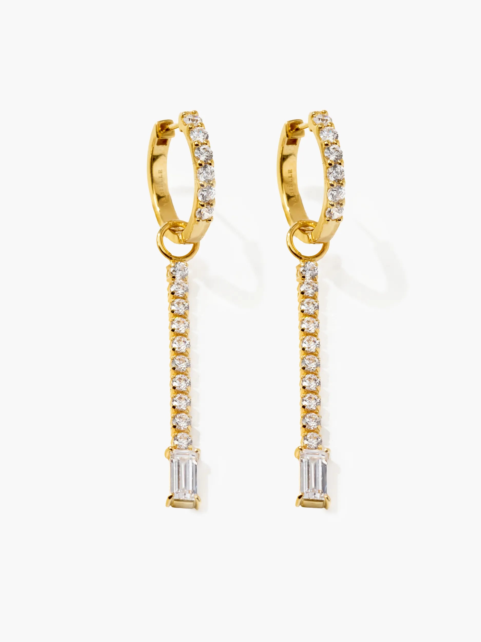 [Silk chain] バゲットカット 2way フープピアス