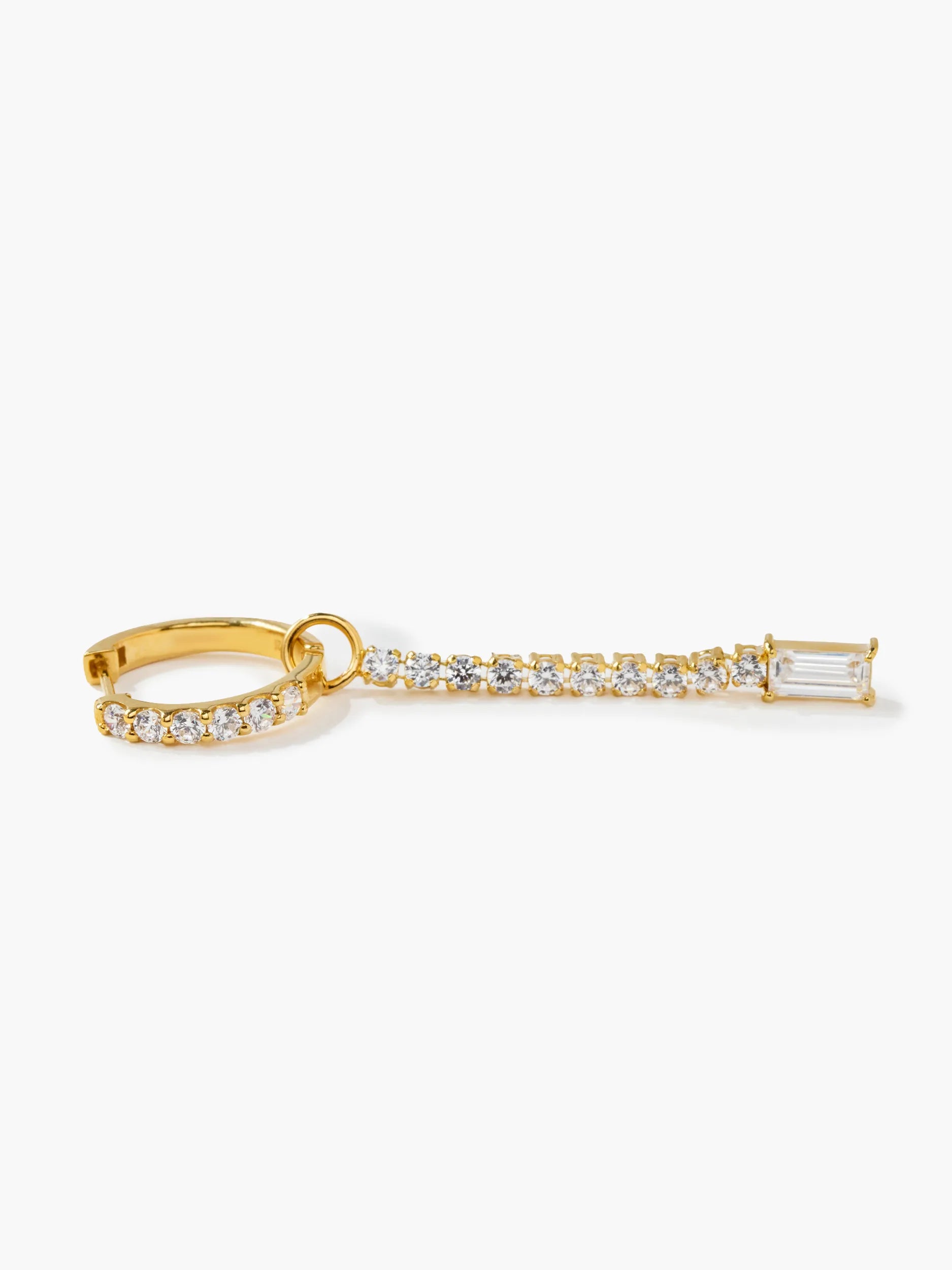 [Silk chain] バゲットカット 2way フープピアス