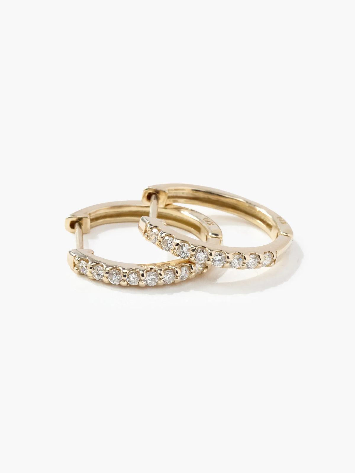 [Silk chain] K10YG ラボダイヤ バゲットカット 2way フープピアス