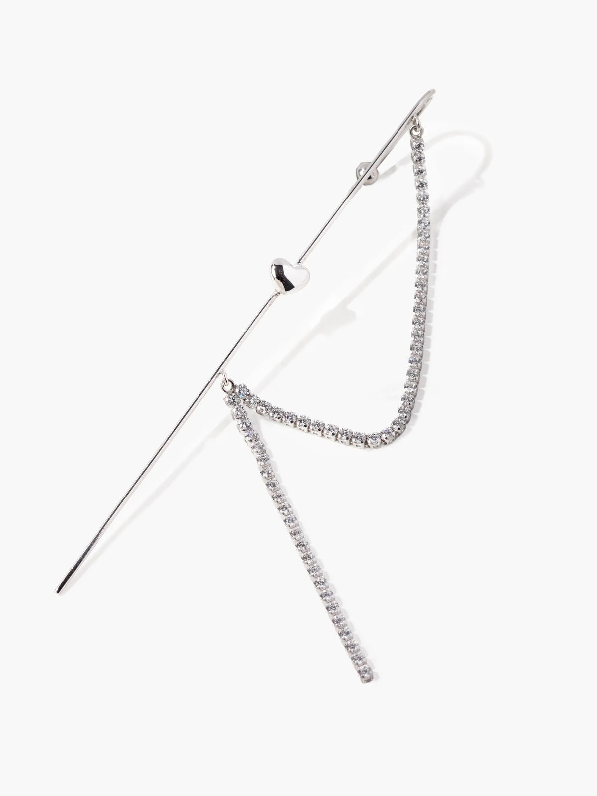 [Silk chain] ハートドレープ イヤーフックピアス