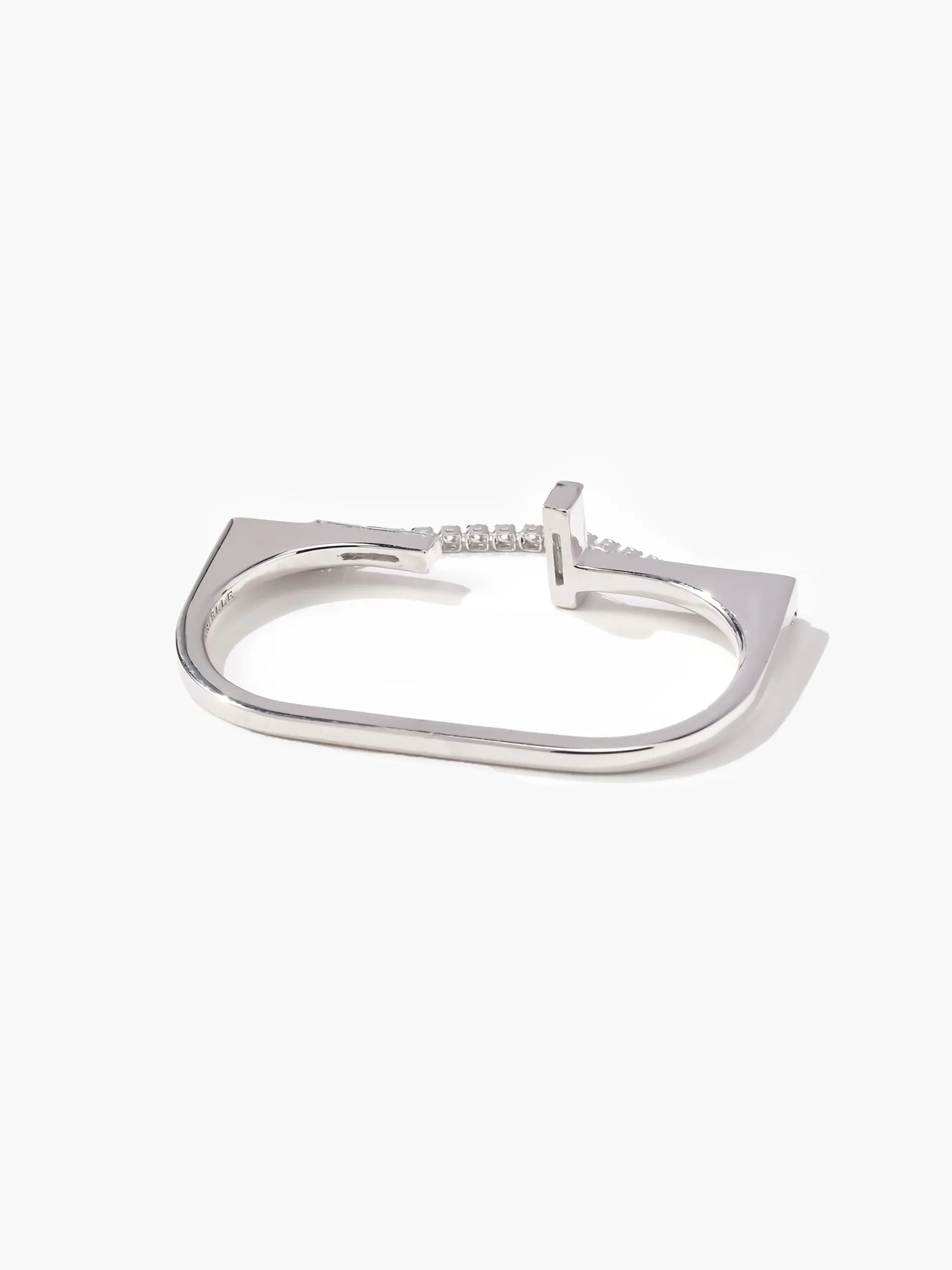 [Silk chain] バゲットプリンセスカット アパートライン ダブルフィンガーリング