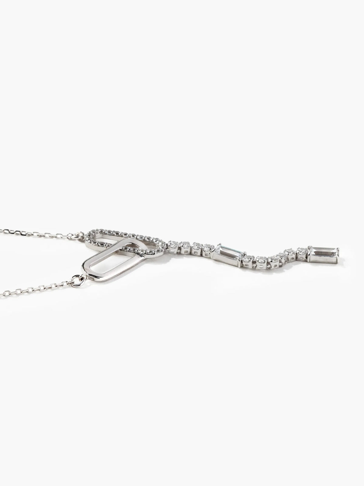 [Silk chain] バゲットカット オーバルライン ネックレス
