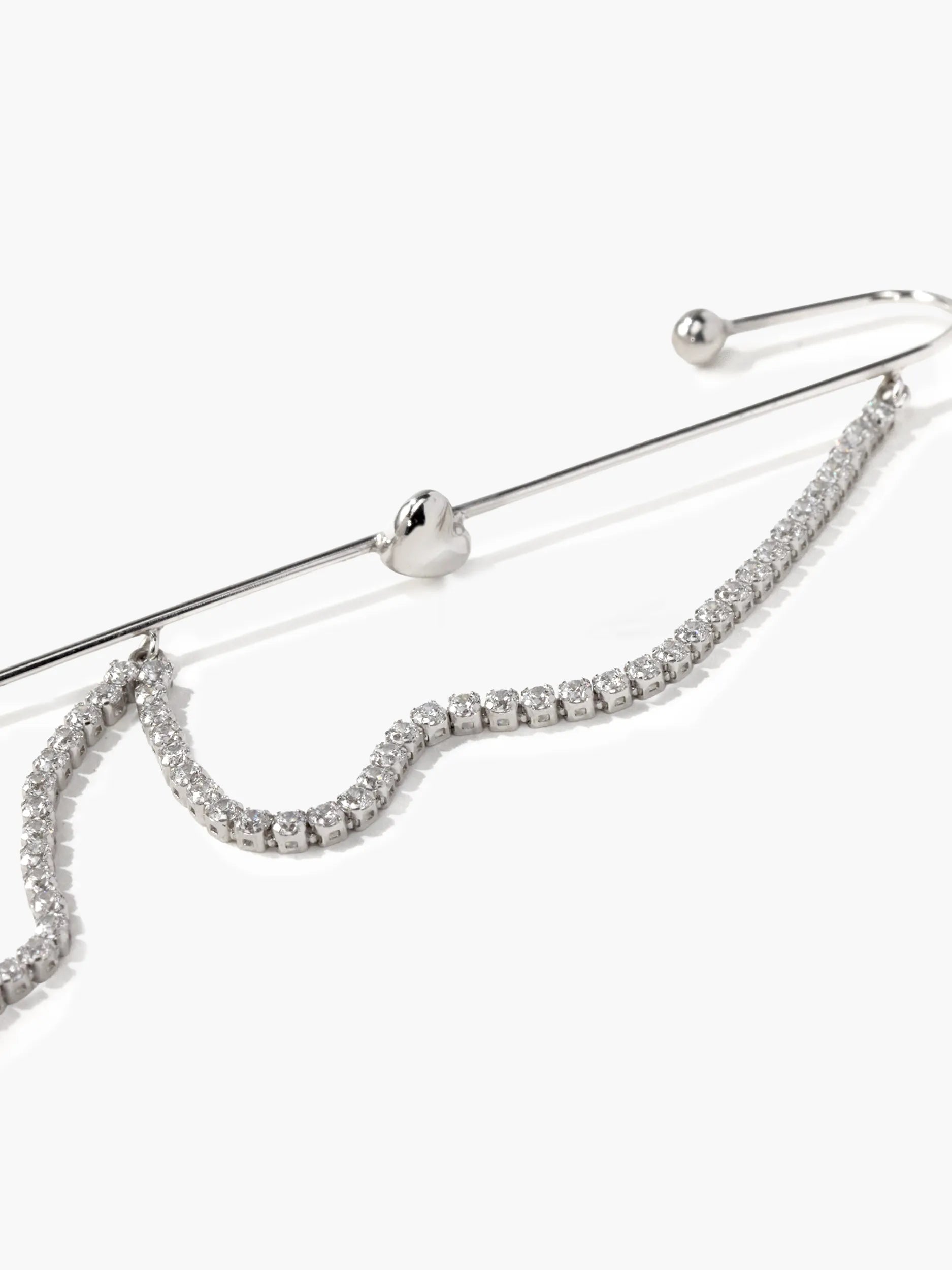 [Silk chain] ハートドレープ イヤーフックピアス