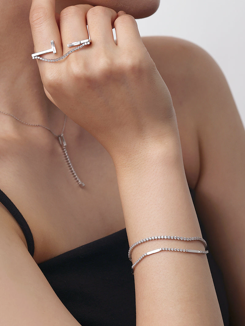 [Silk chain] フルオルタネイトバー ブレスレット