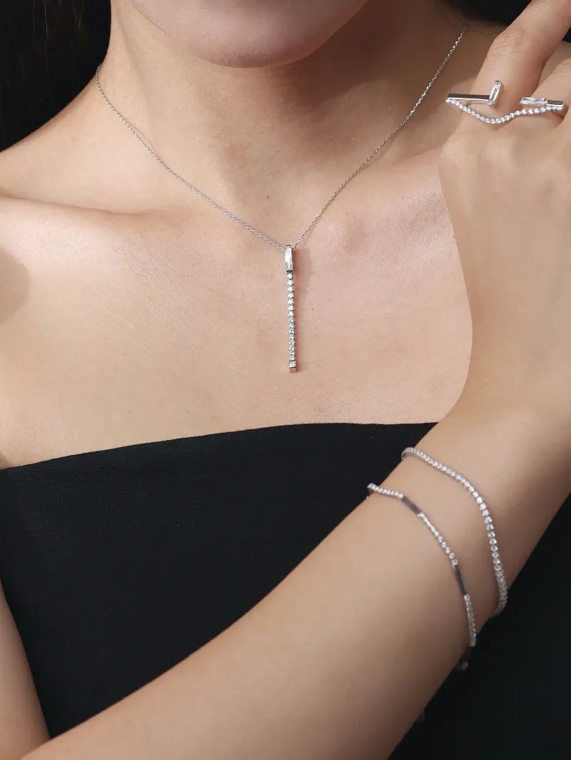[Silk chain] バケットプリンセスカット バックライン ネックレス