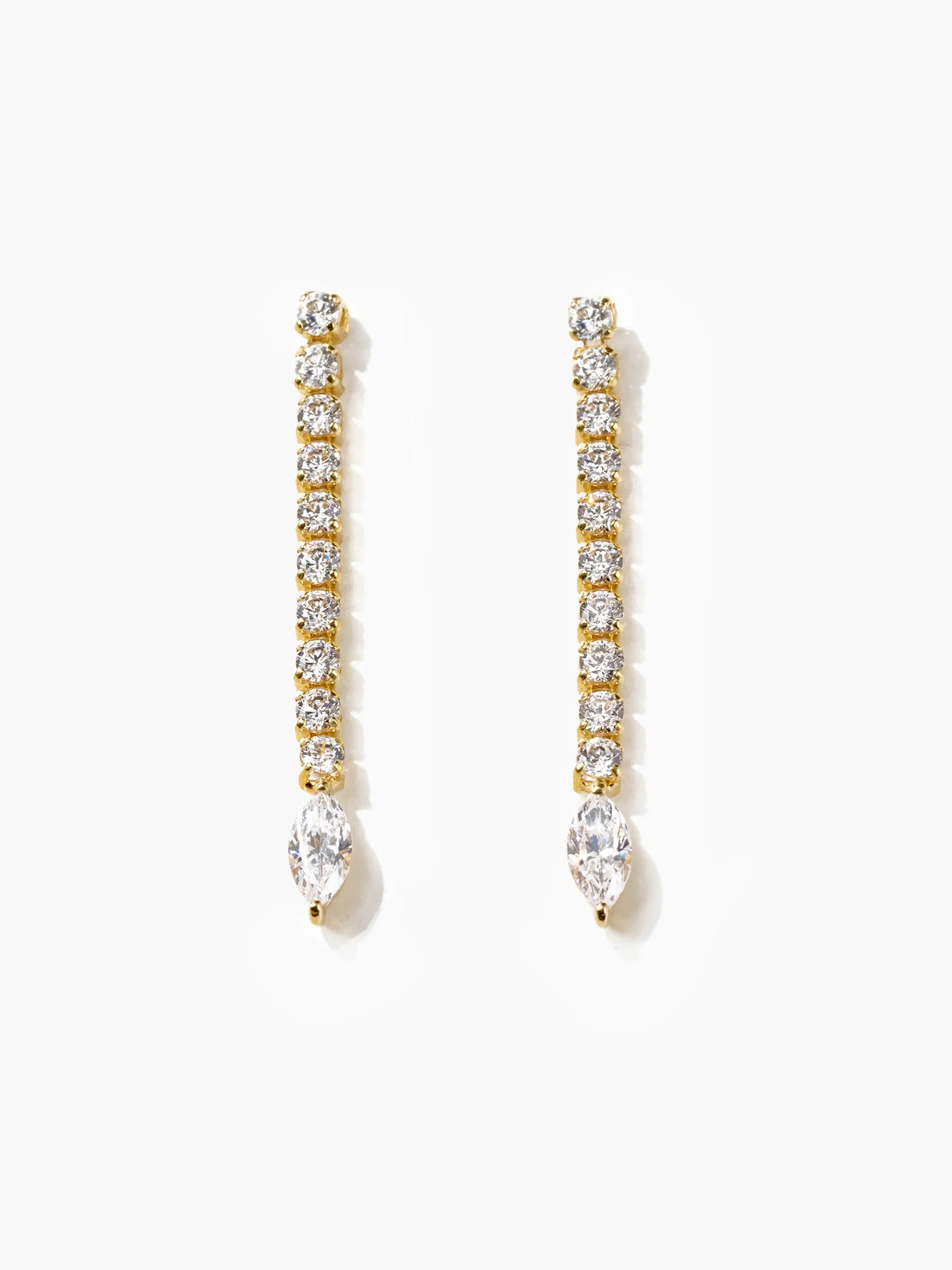 [Silk chain] マーキスカット ライン ピアス