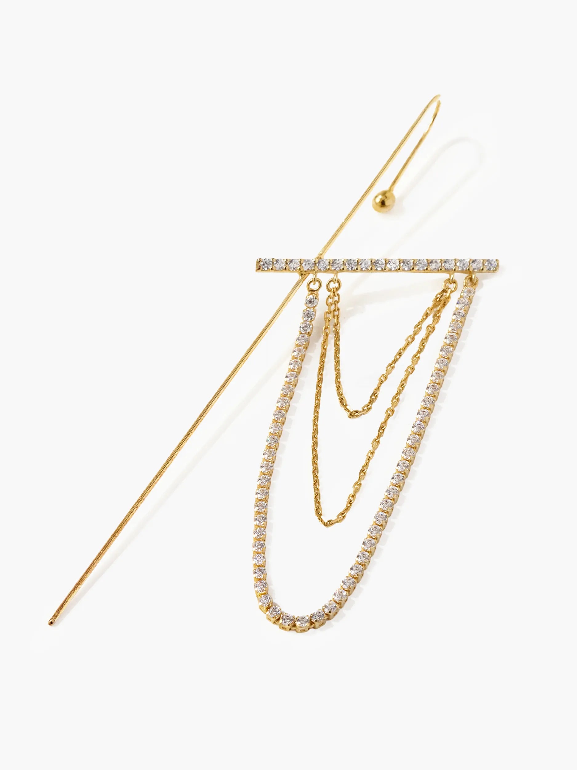 [Silk chain] ドレープチェーン イヤーフックピアス