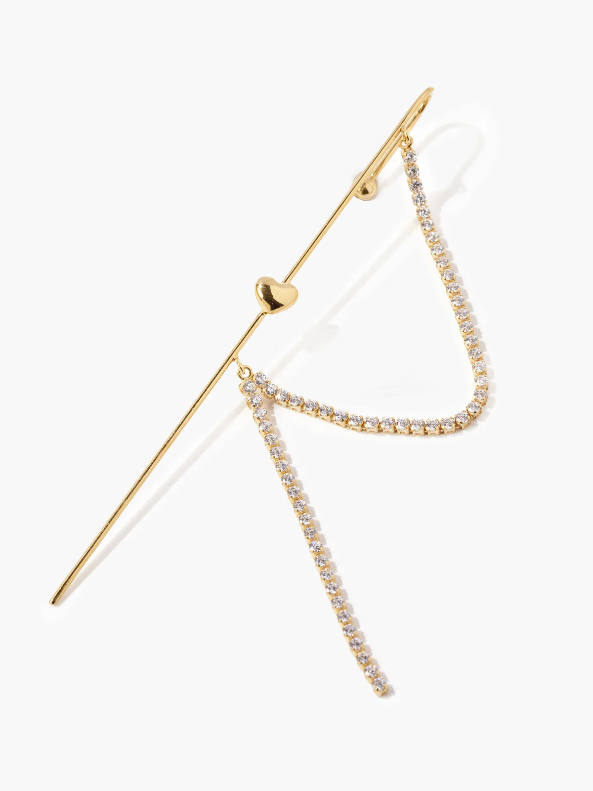 [Silk chain] ハートドレープ イヤーフックピアス