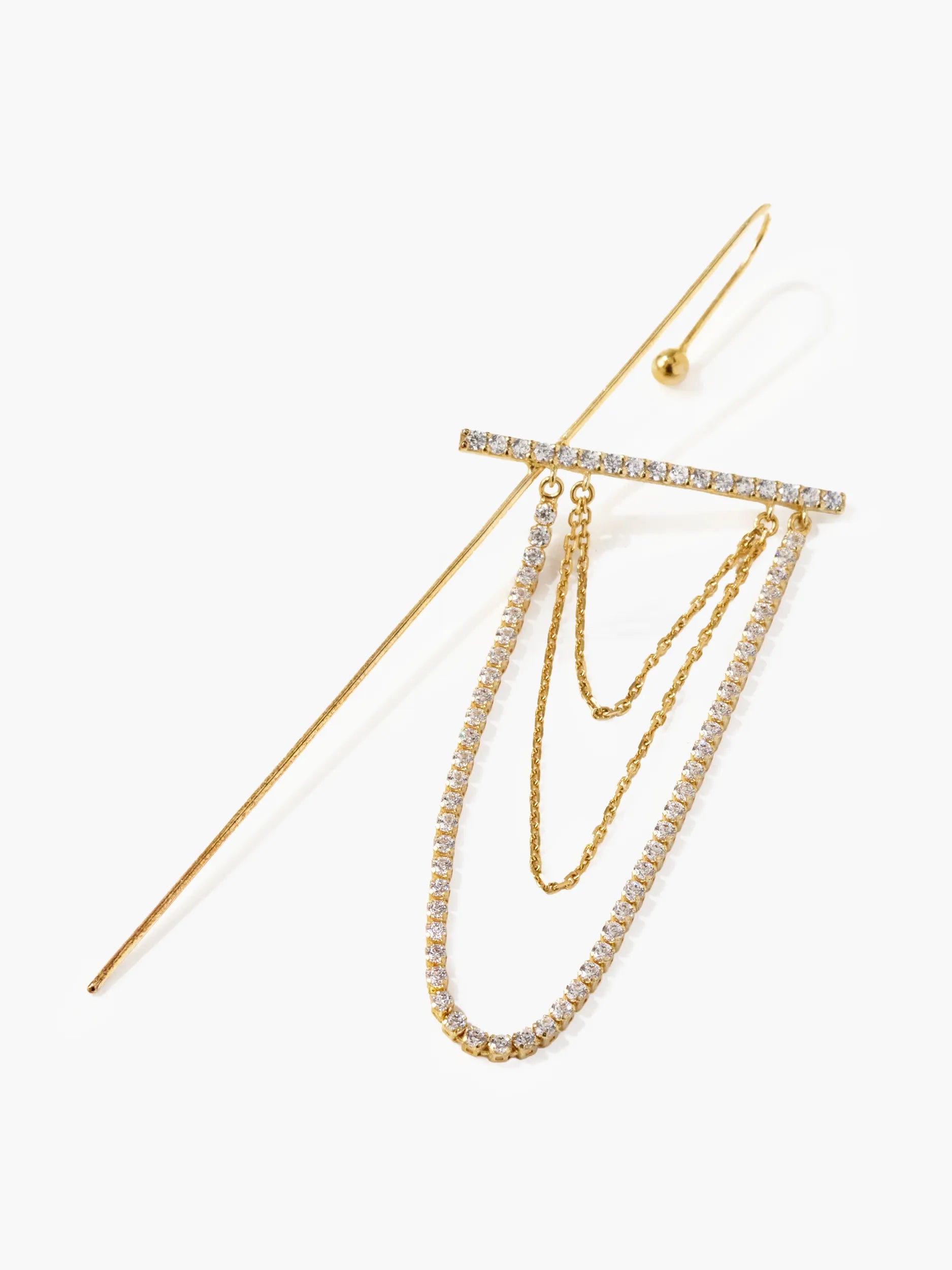 [Silk chain] ドレープチェーン イヤーフックピアス