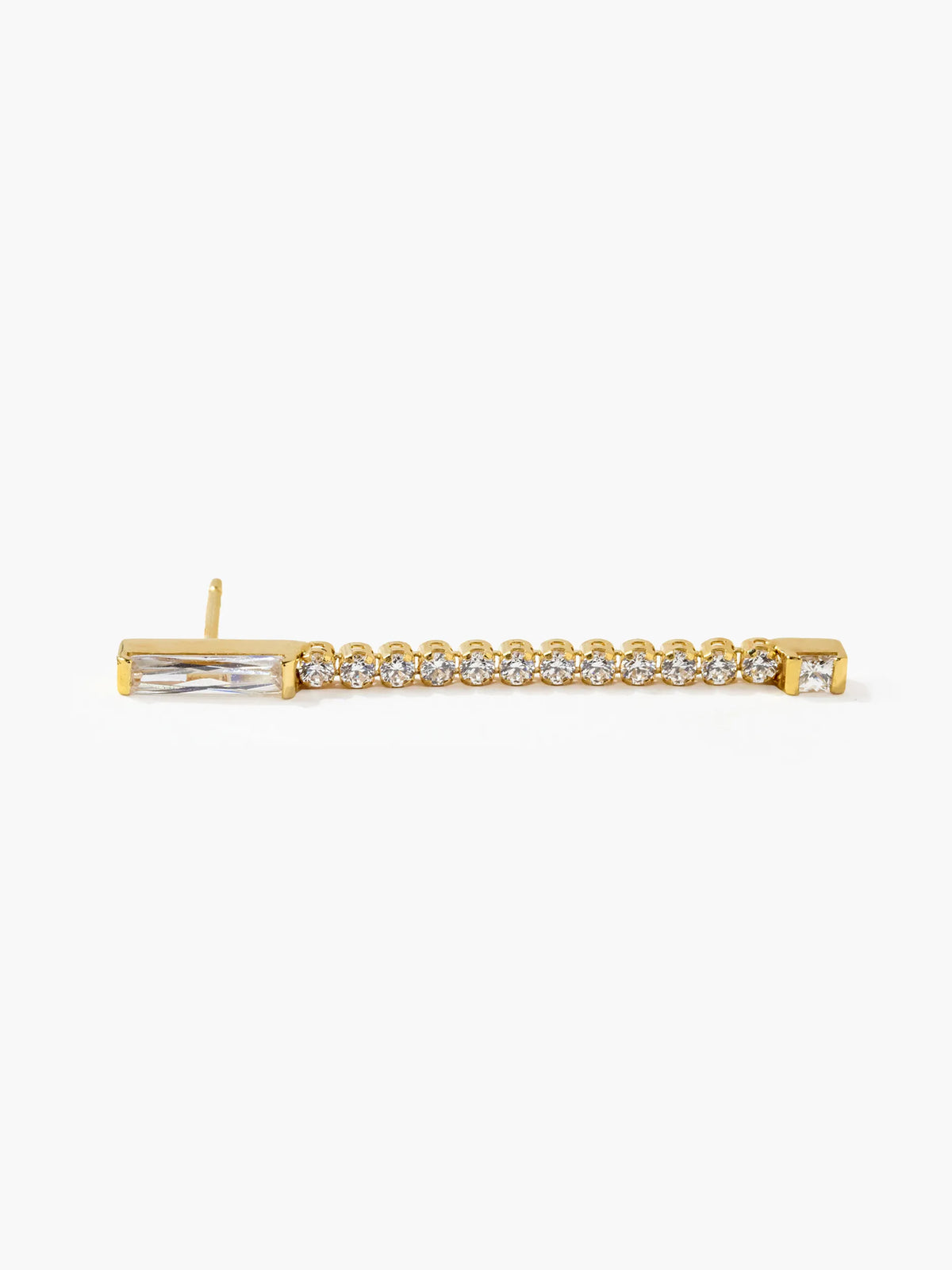 [Silk chain] バケットプリンセスカット ライン ピアス
