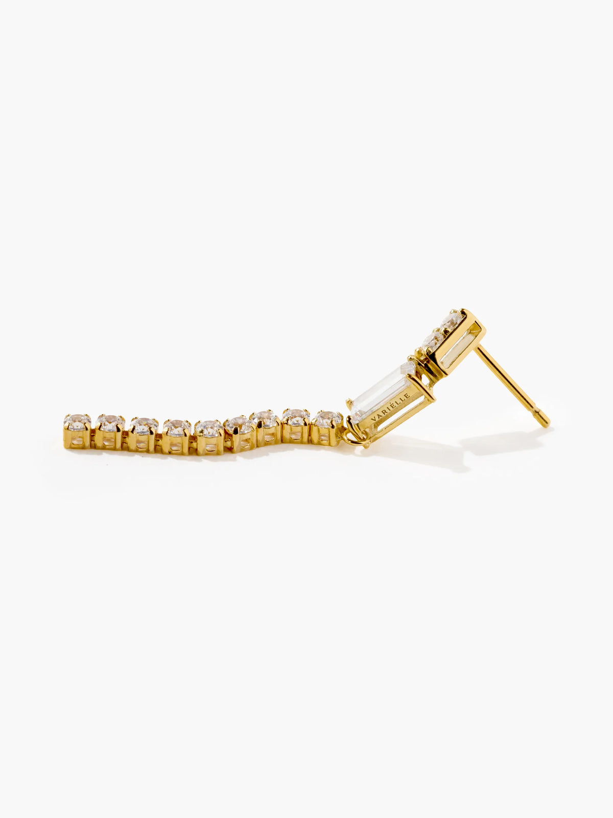 [Silk chain] バゲットカット ライン ピアス