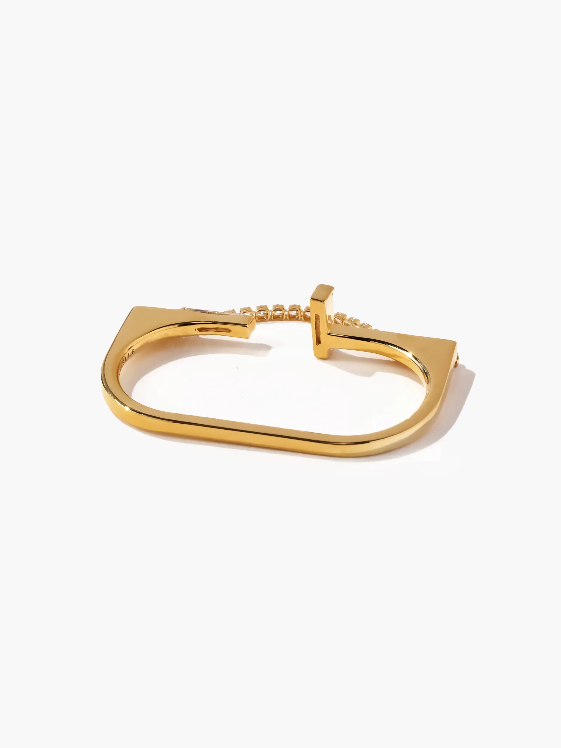 [Silk chain] バゲットプリンセスカット アパートライン ダブルフィンガーリング