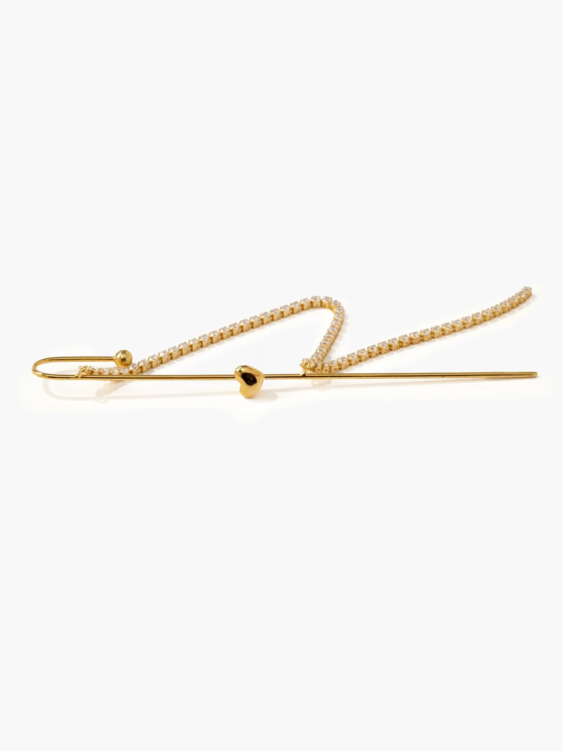 [Silk chain] ハートドレープ イヤーフックピアス