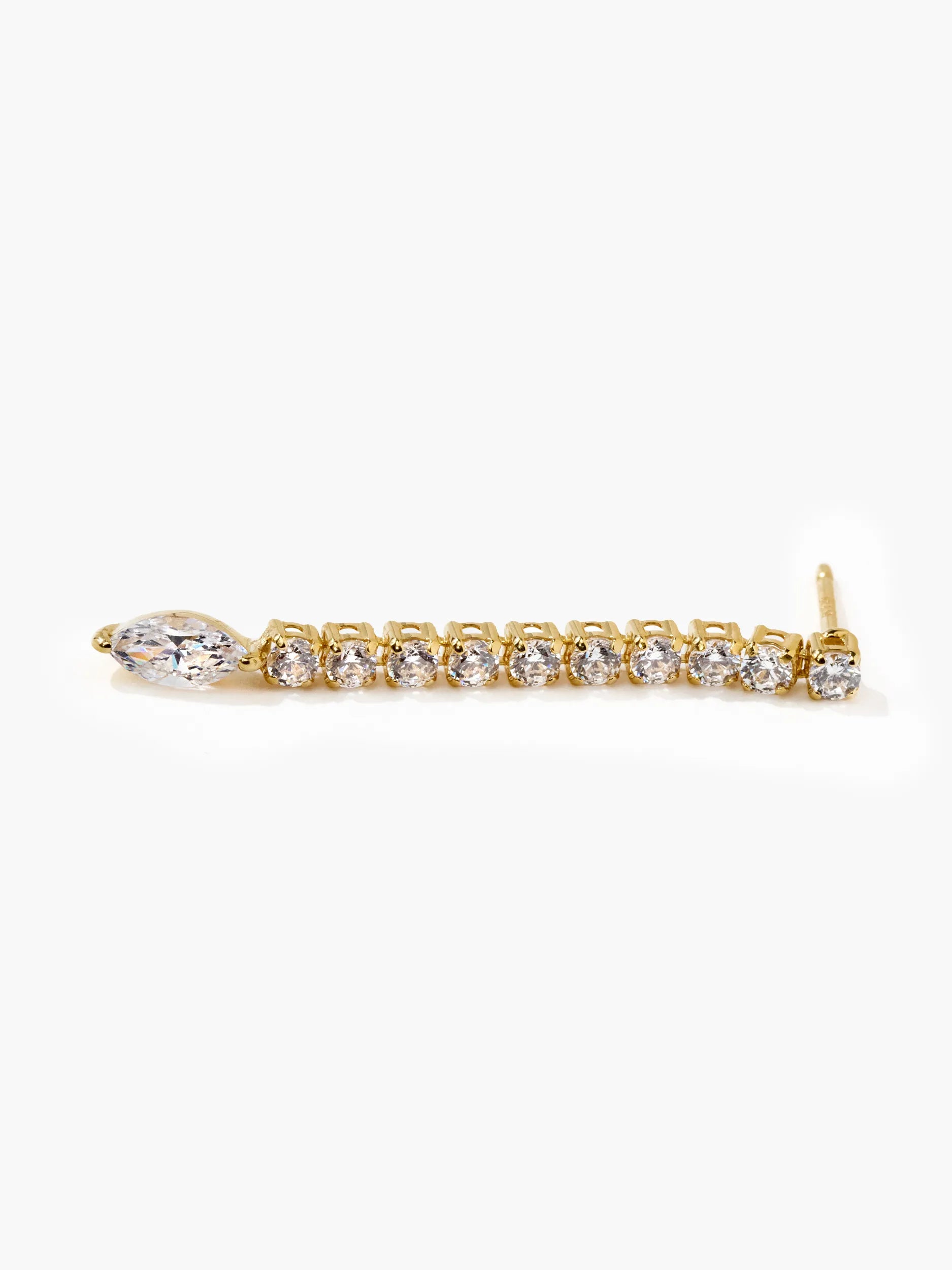 [Silk chain] マーキスカット ライン ピアス