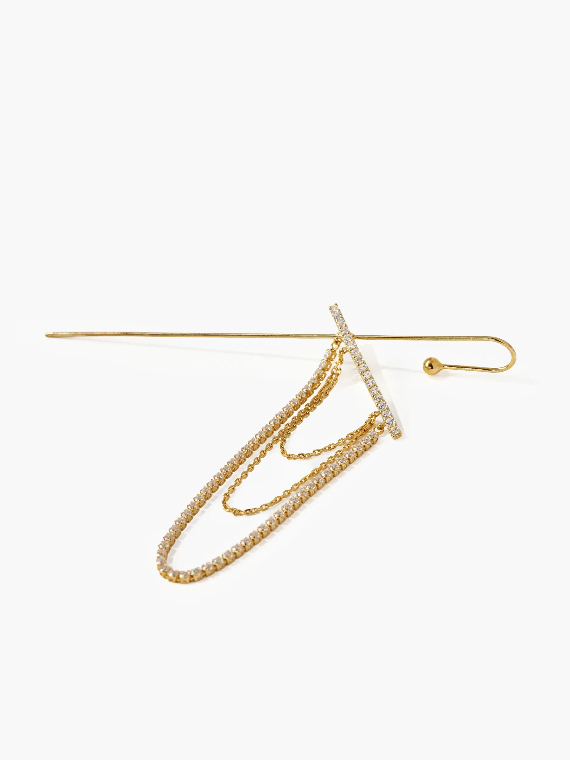 [Silk chain] ドレープチェーン イヤーフックピアス
