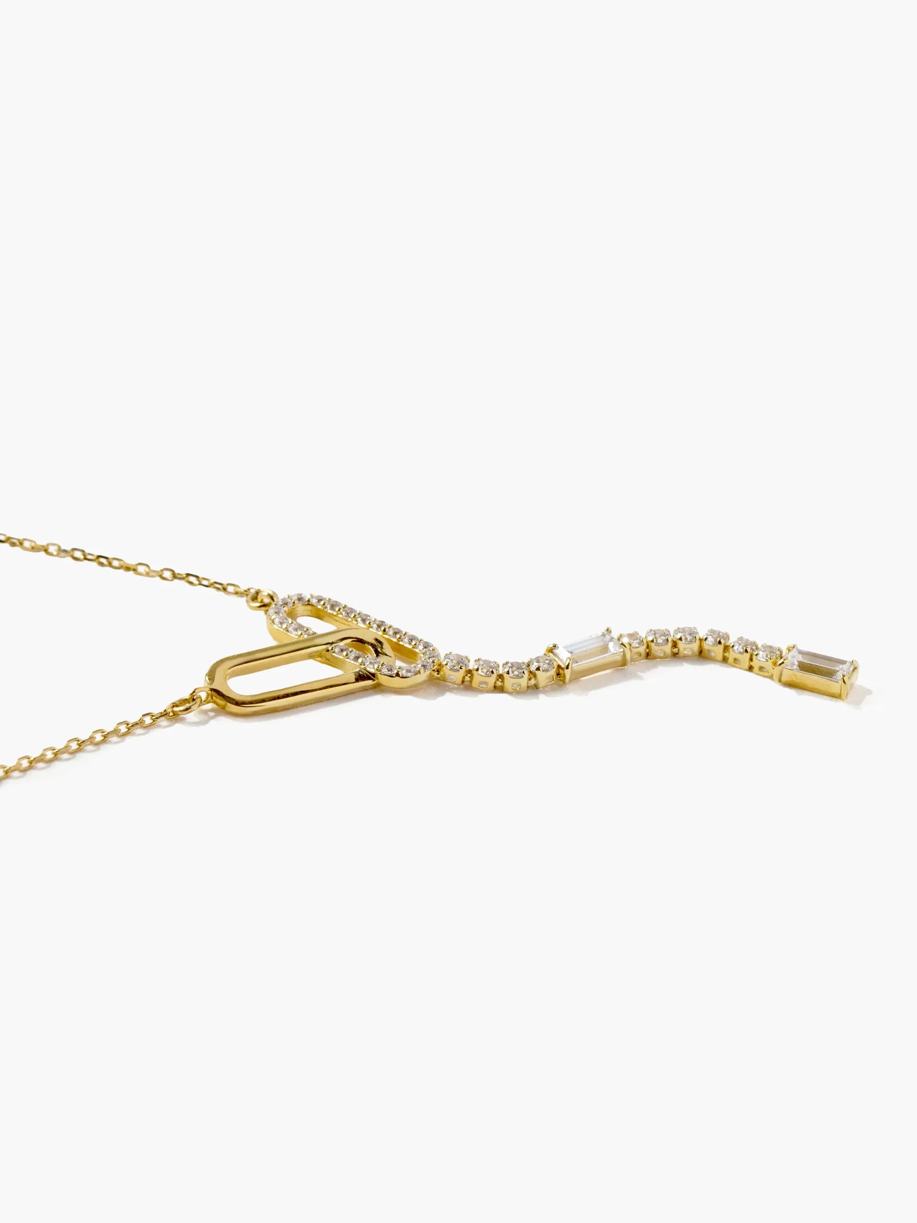 [Silk chain] バゲットカット オーバルライン ネックレス