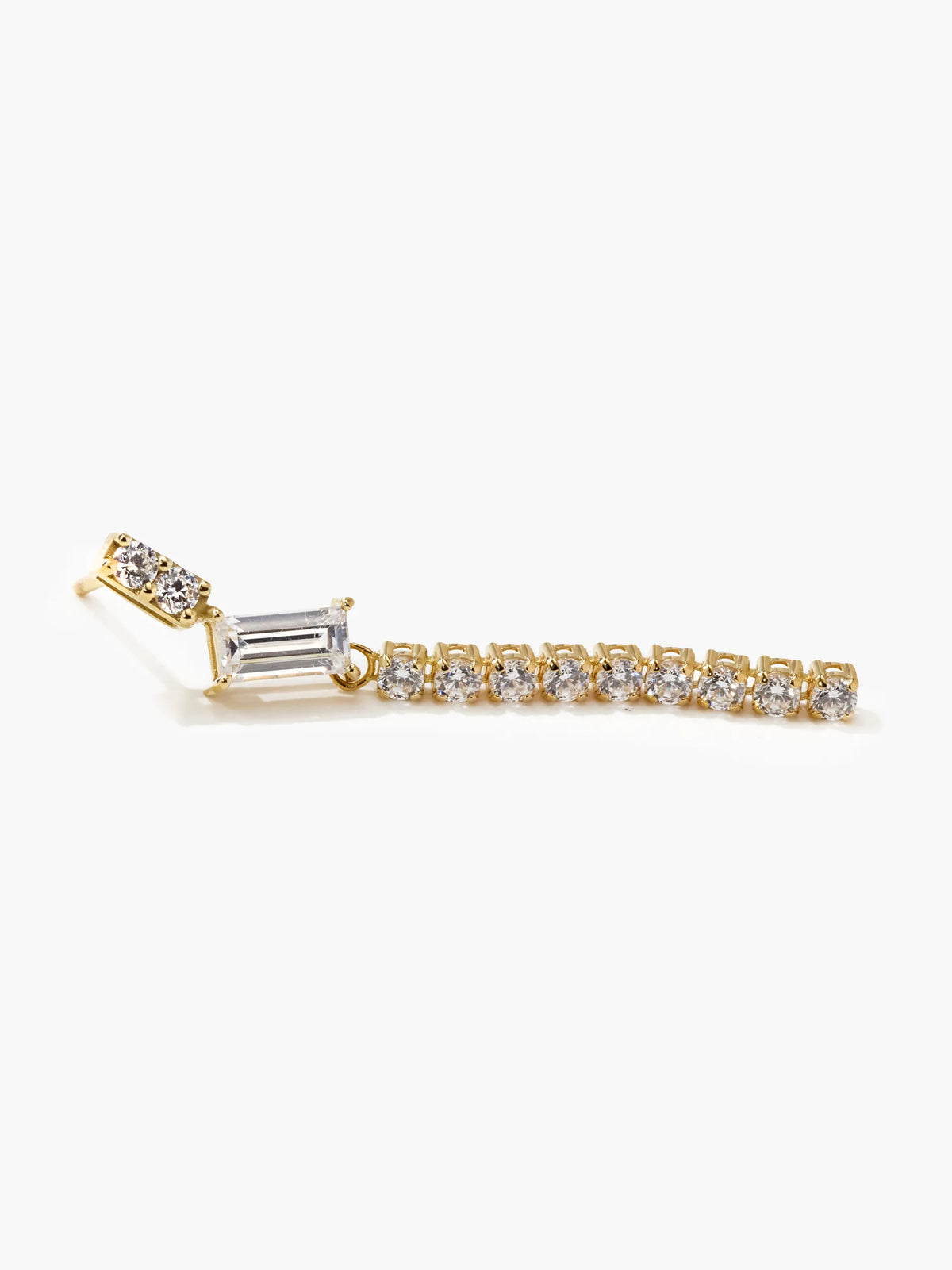 [Silk chain] バゲットカット ライン ピアス