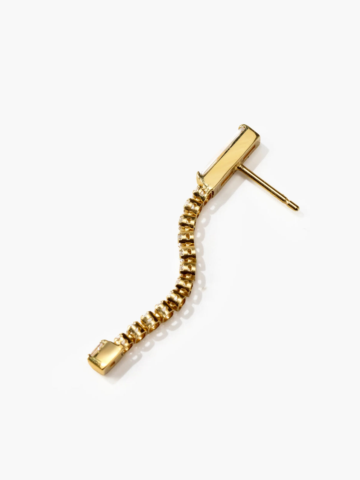 [Silk chain] バケットプリンセスカット ライン ピアス