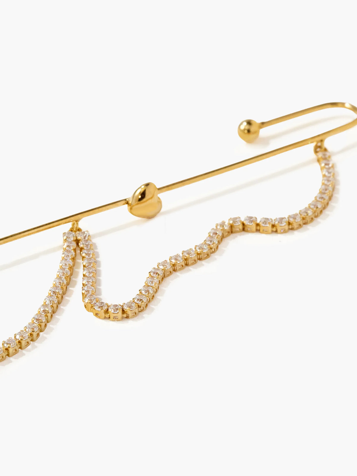 [Silk chain] ハートドレープ イヤーフックピアス