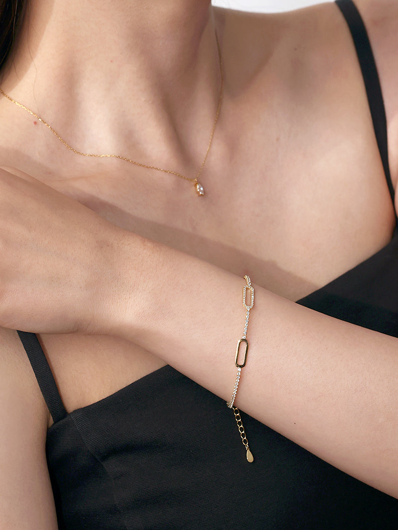 [Silk chain] オーバルライン ブレスレット