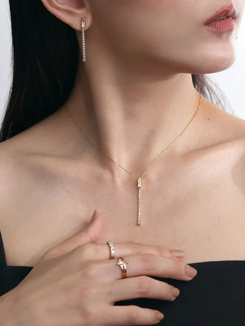 [Silk chain] バケットプリンセスカット バックライン ネックレス