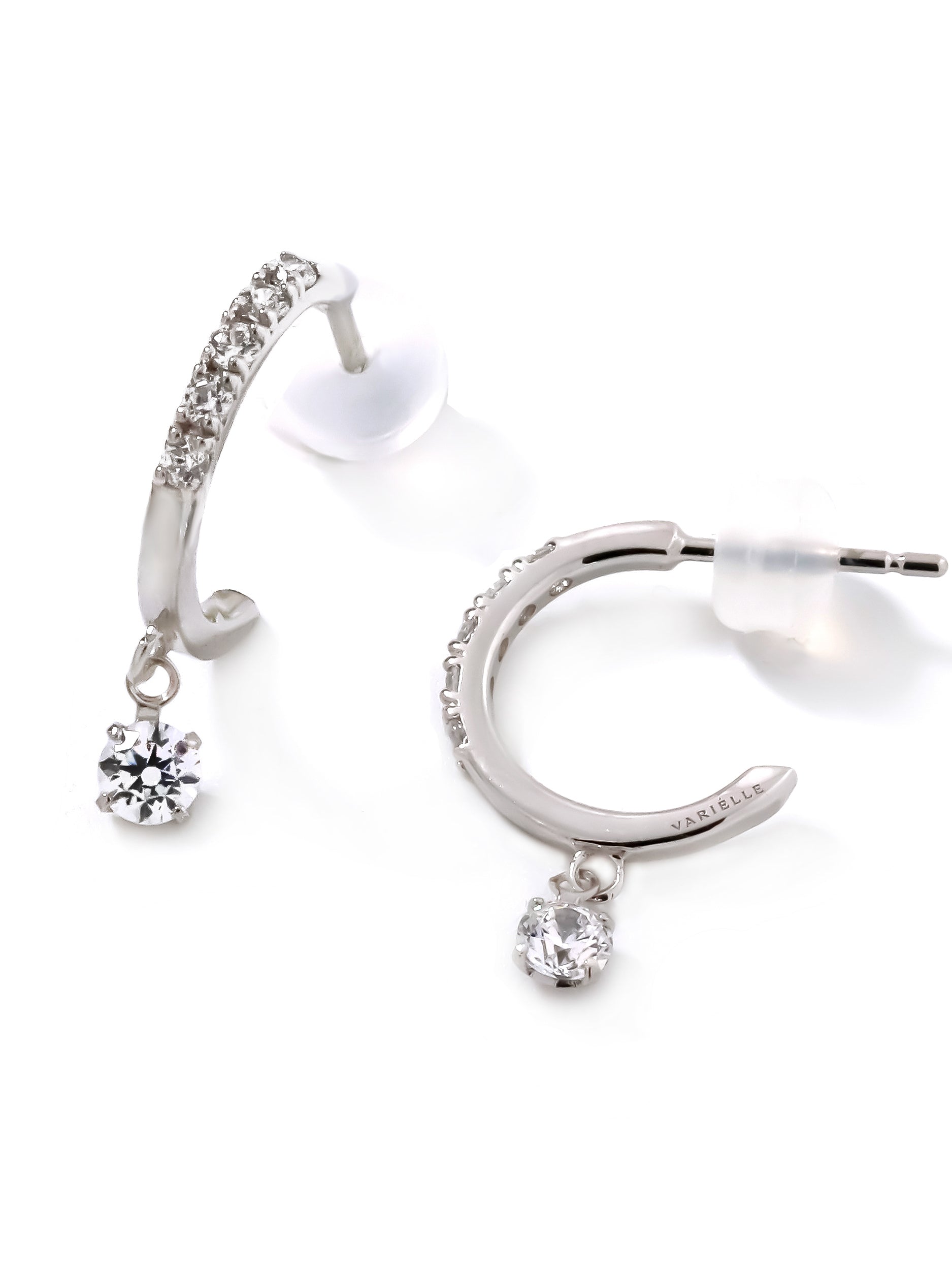 [Facet Blink] ラインストーン フープピアス