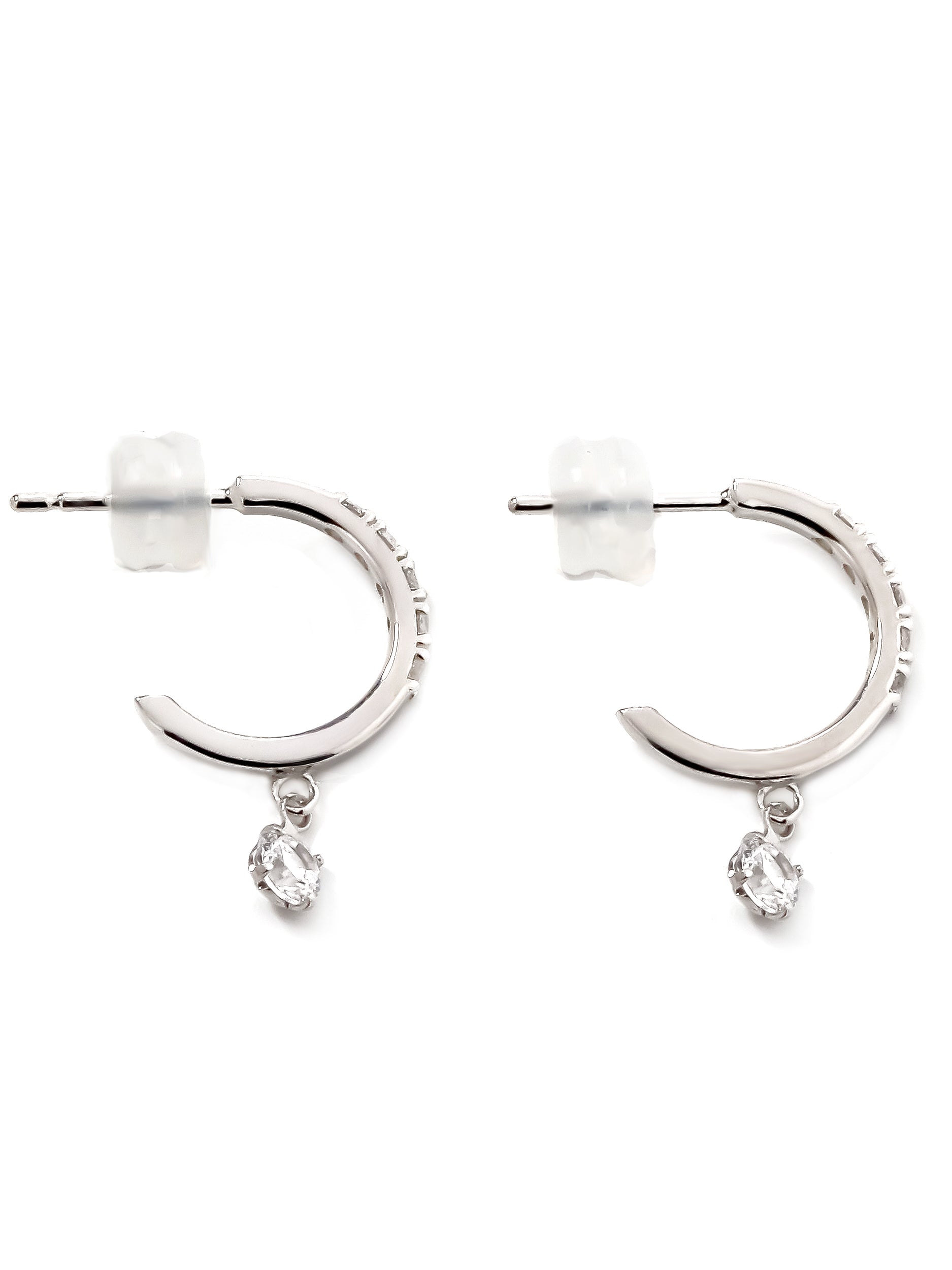 Facet Blink] ラインストーン フープピアス シルバー｜VARIÉLLE公式ストア