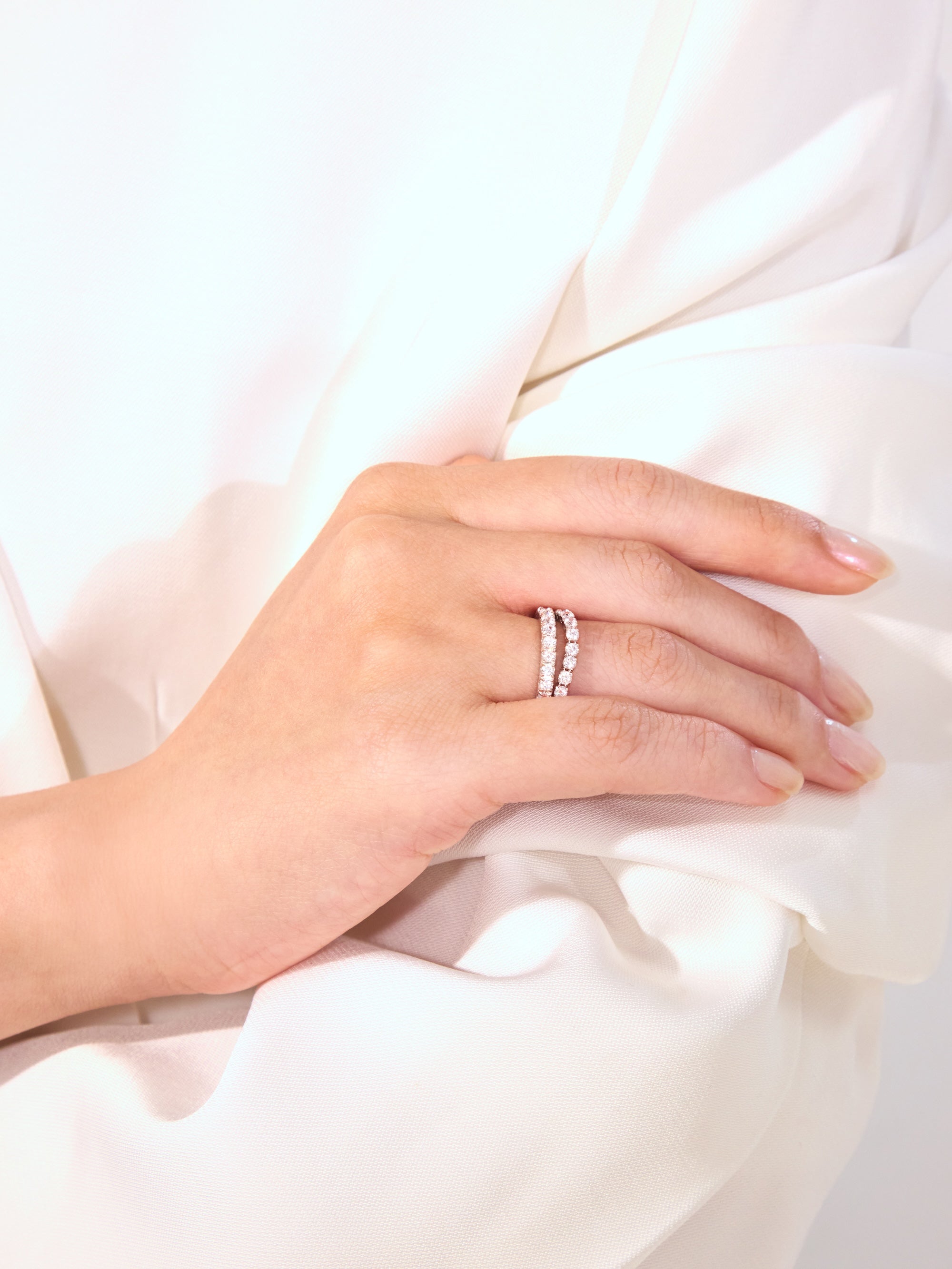 [Silk chain]  ダブルライン ドレープ  リング