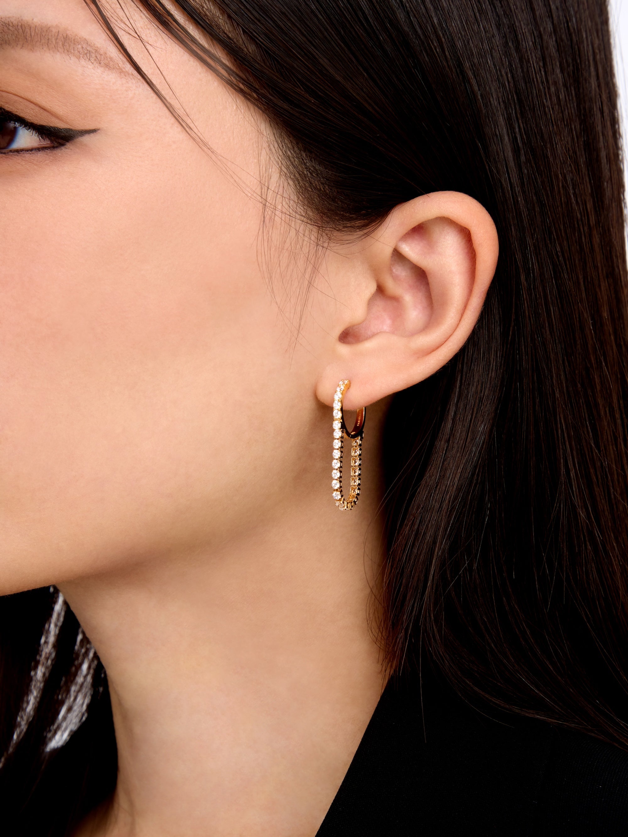 [Silk chain]  ドレープ フープピアス