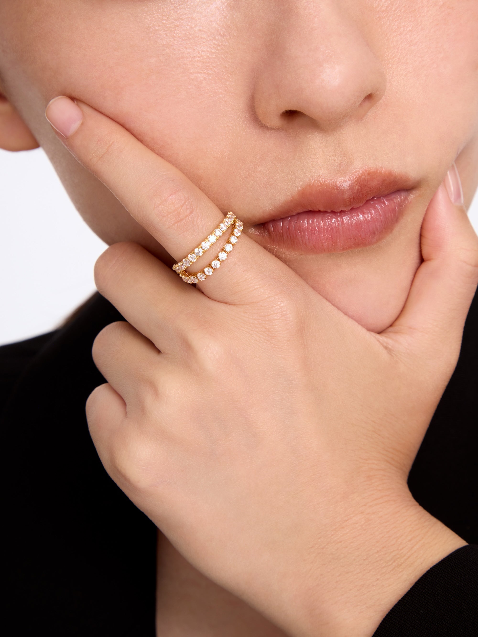 [Silk chain]  ダブルライン ドレープ  リング