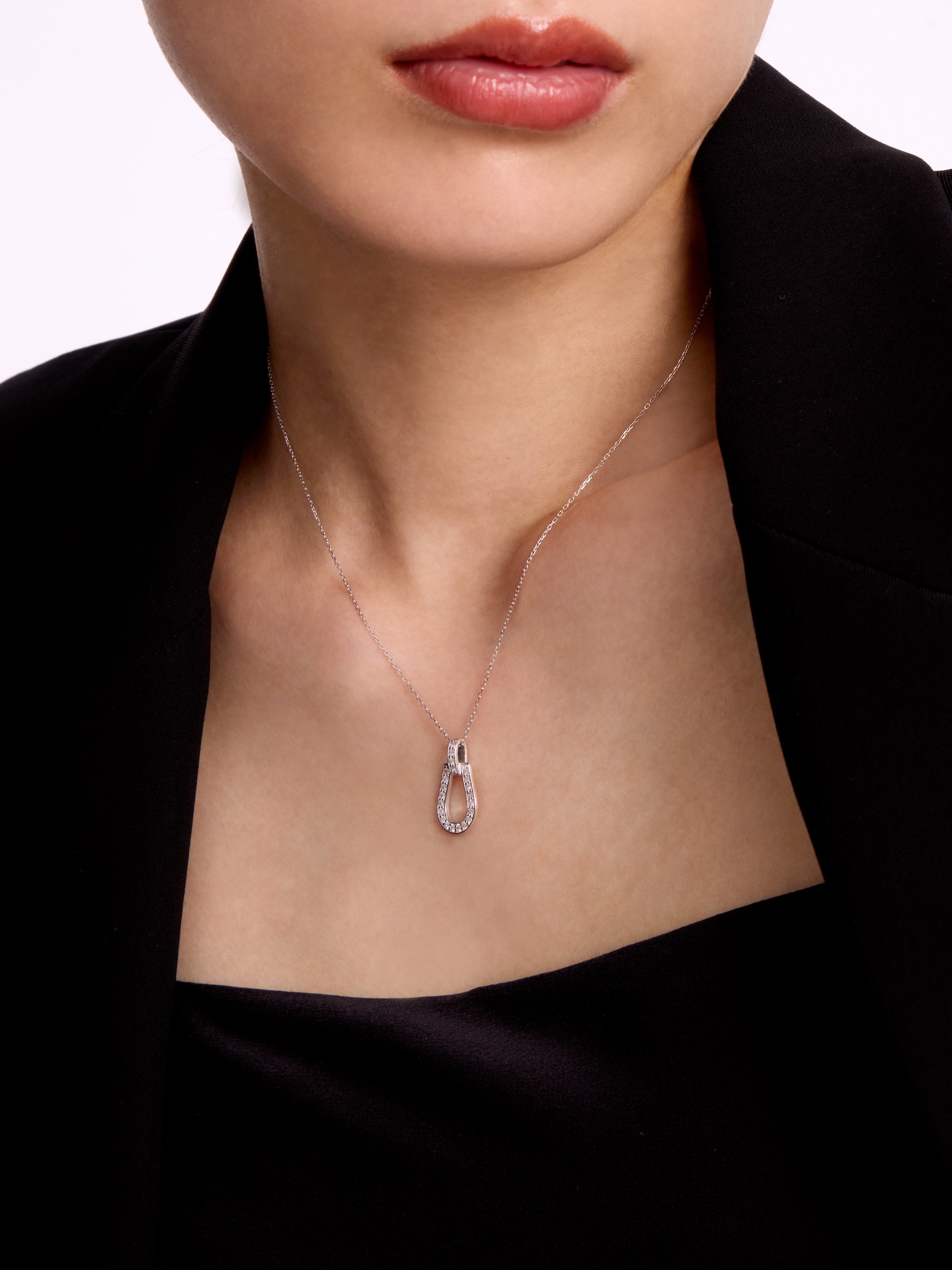 パヴェ ホースシュー ネックレス シルバー｜VARIÉLLE公式ストア