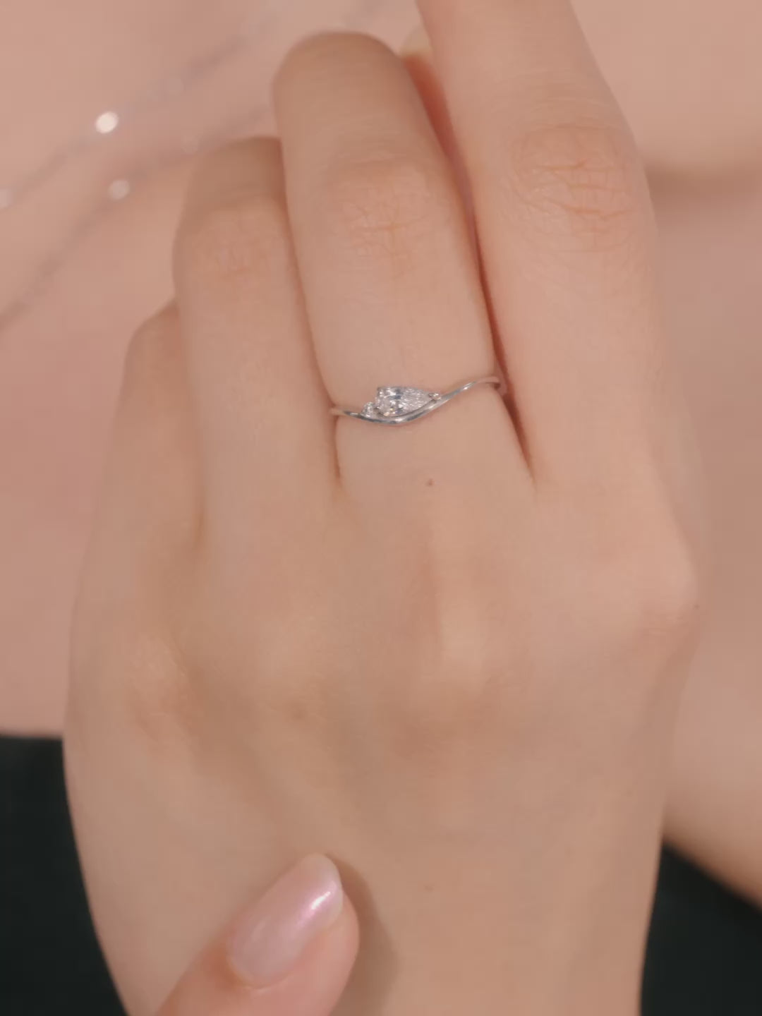 ペアシェイプ カーブ リング シルバー｜VARIÉLLE公式ストア