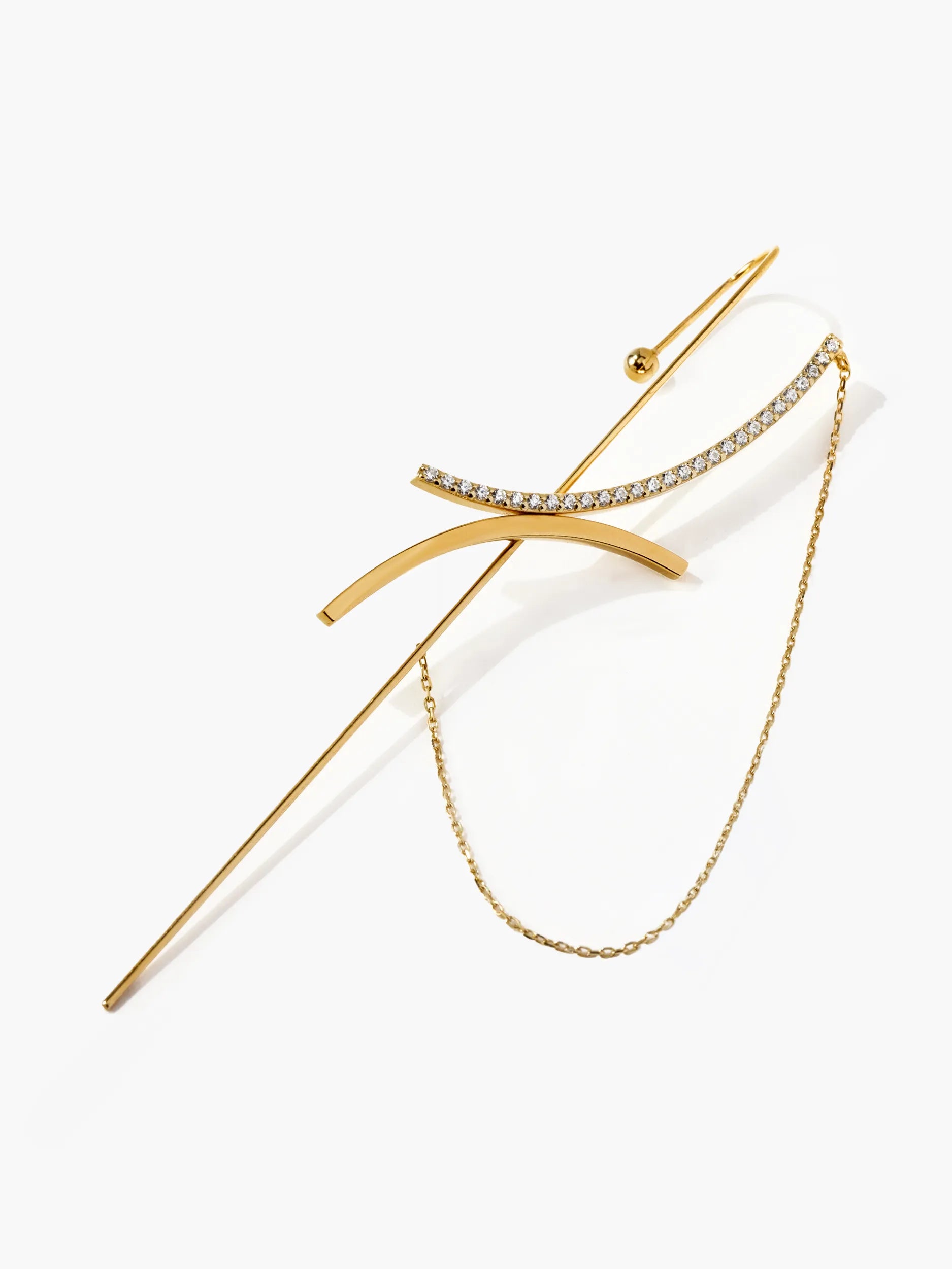カーブライン ドレープ イヤーフックピアス
