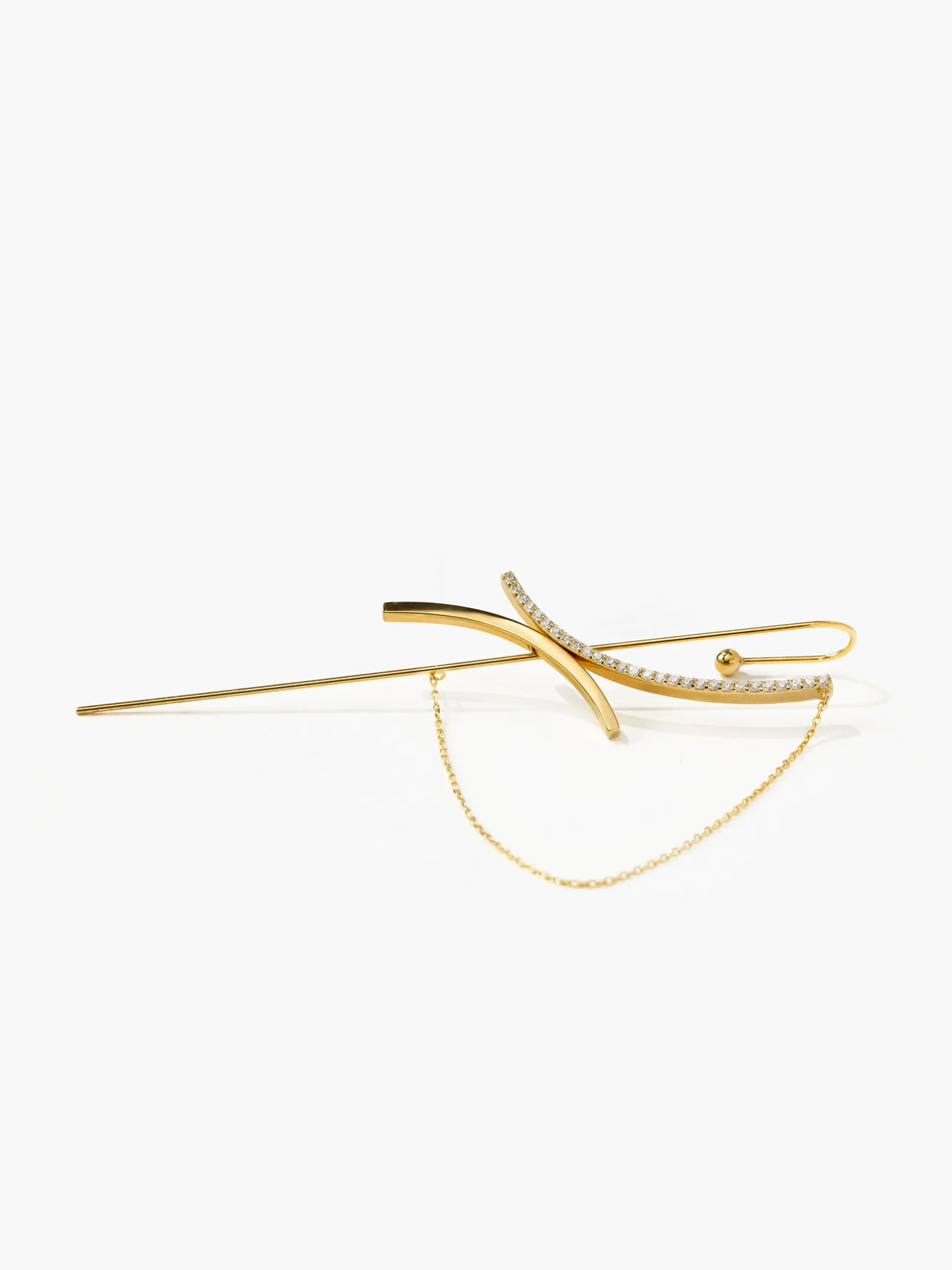 カーブライン ドレープ イヤーフックピアス